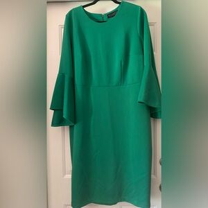 Eloquii women’s green dress size 16 with ruffled sleeves